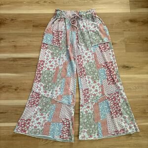 Easel Knit Patchwork Pants Blush S